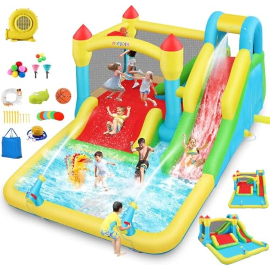 Kids Outdoor House With Slide - 3-12 yaş arası çocuklar için açık/harika