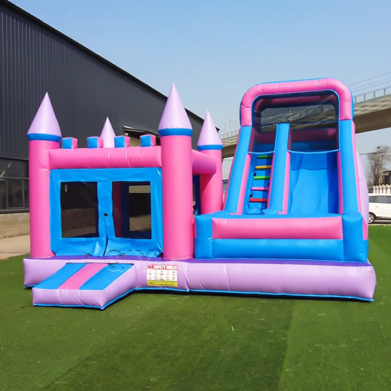 Kids Outdoor House With Slide - Ticari Zıplama Evi Renkli Lüks Ticari