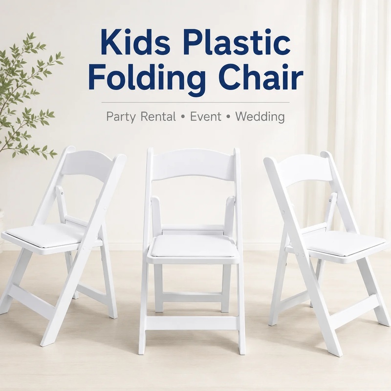 Kids Outdoor Chair Plastic - Beyaz Çocuk Plastik Katlanabilir Etkinlik Parti