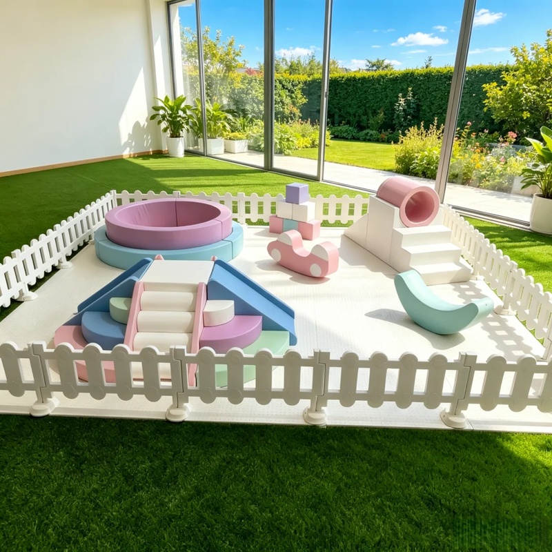 Kids Outdoor Slide Set - Yumuşak Oyun Seti, Rüya Gibi Pastel
