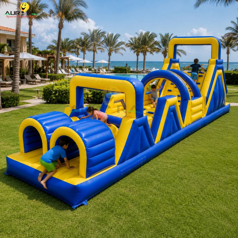 Kids Outdoor House With Slide - Yeni Stil Şişme Engel Parkuru Açık