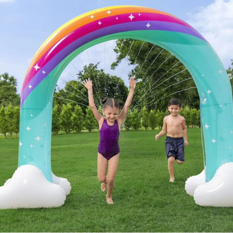 Kids Outdoor Lawn Equipment - Dev Şişme Gökkuşağı Kemer Su Püskürtme