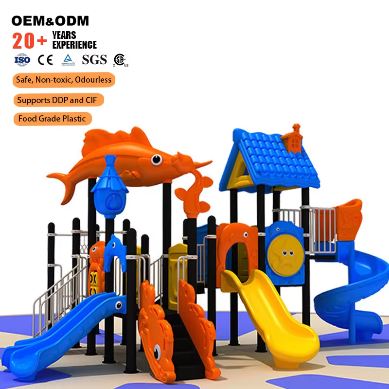 Kids Outdoor Slide Set - Fabrika çıkışlı özel okyanus temalı çocuk