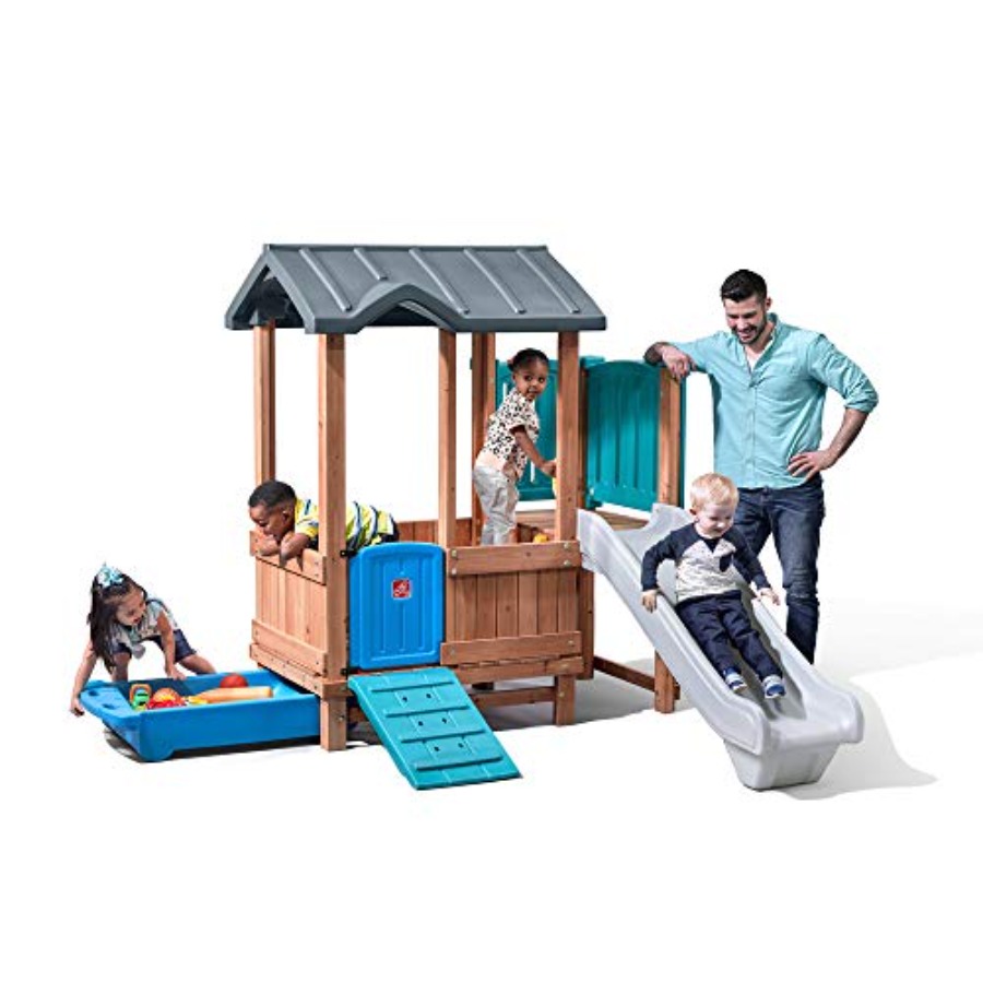 Kids Outdoor Slide Set - Ormanlık Macera Oyun Evi ve Kaydırak,
