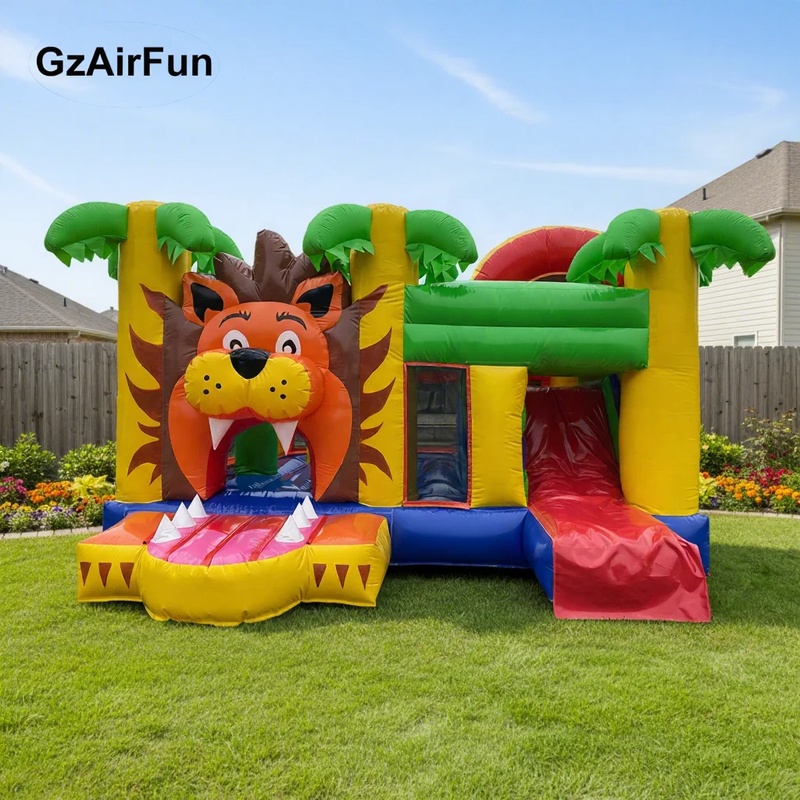 Kids Outdoor House With Slide - Özel Ticari Dış Mekan Şişme Oyun