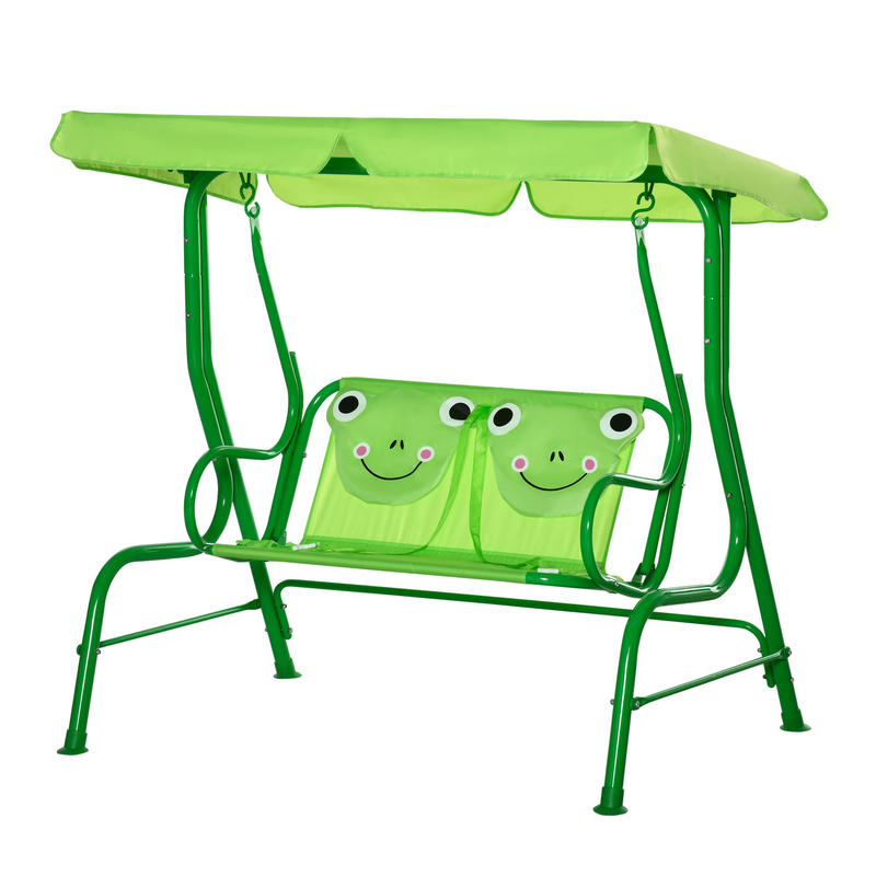 Kids Outdoor Swing Chair - Outsunny Çocuk Veranda Salıncağı, Ayarlanabilir Gölgelikli