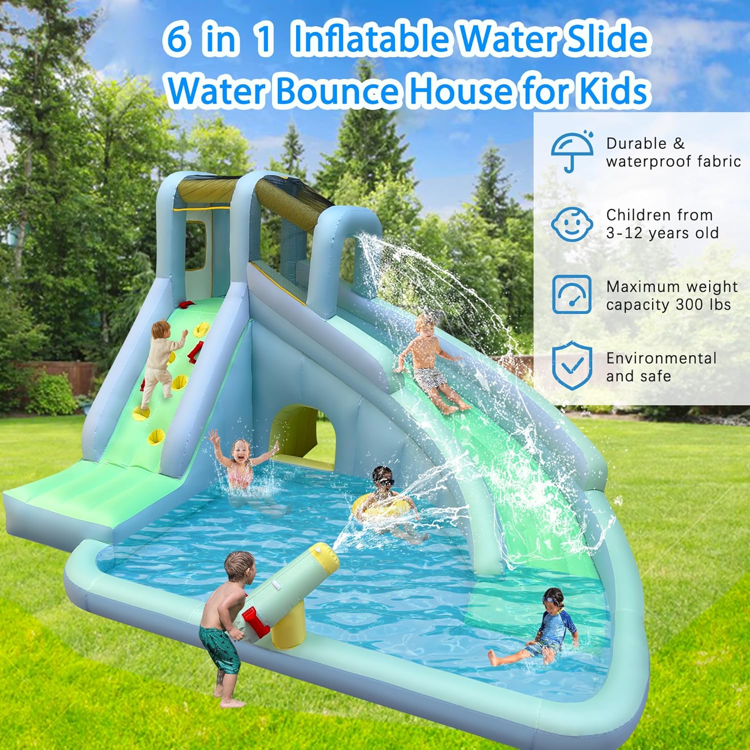 6'sı 1 Arada Şişme Çocuk Oyun  - Kids Outdoor House With Slide incelemesi ve fiyatı