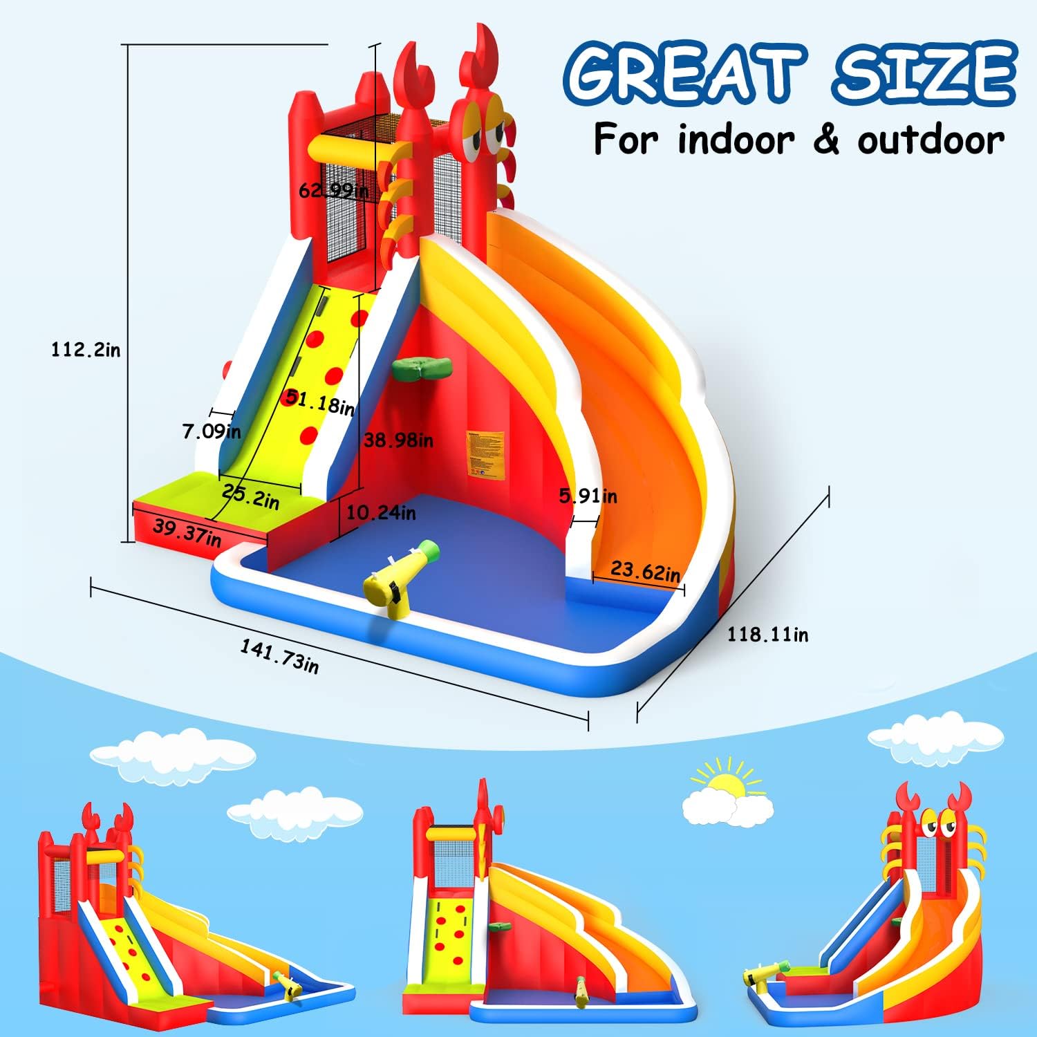 Çocuklar için Su Kaydıraklı Bü - Kids Outdoor House With Slide incelemesi ve fiyatı