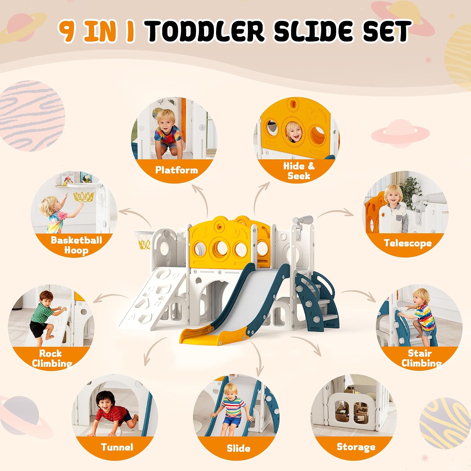 9'u 1 Arada Çocuk Kaydırak Set - Kids Outdoor Slide Set incelemesi ve fiyatı